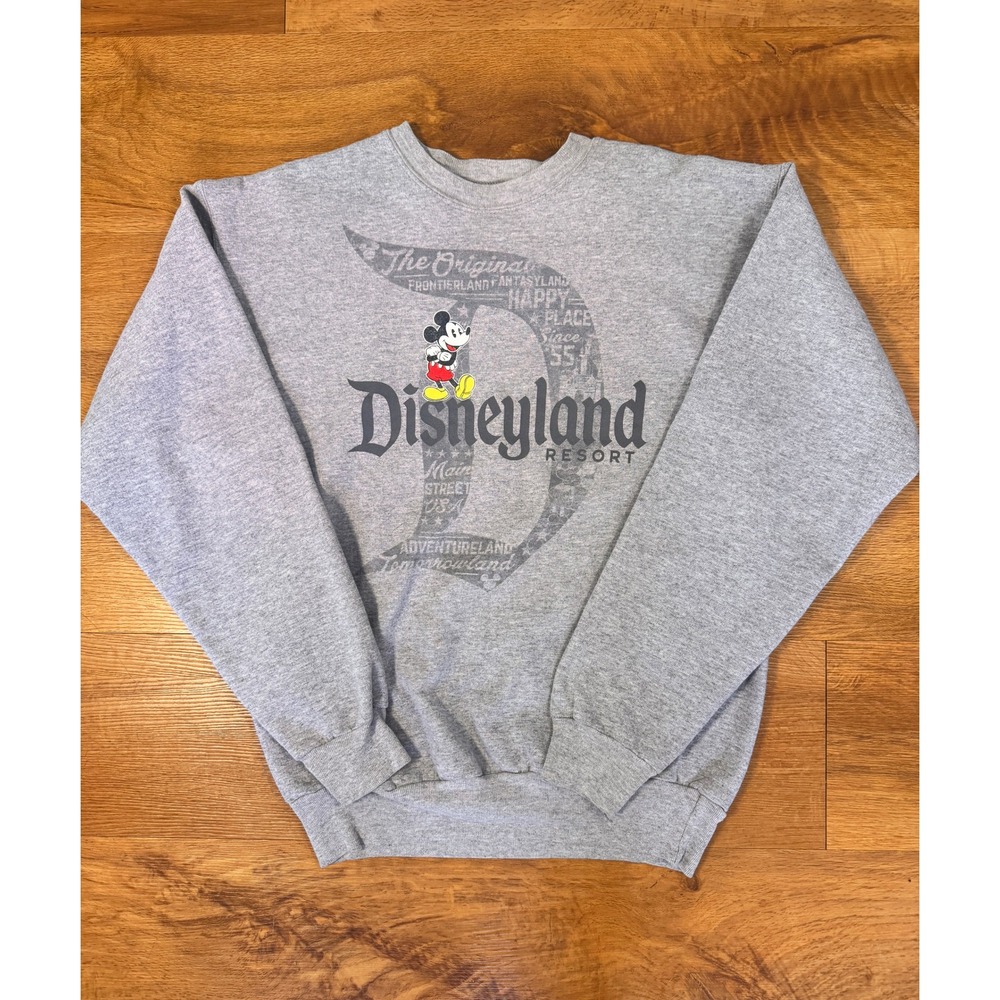 Disney Parks Disneyland‎ Resort Mickey Mouse Gray Graphic Crewneck Sweatshirt S